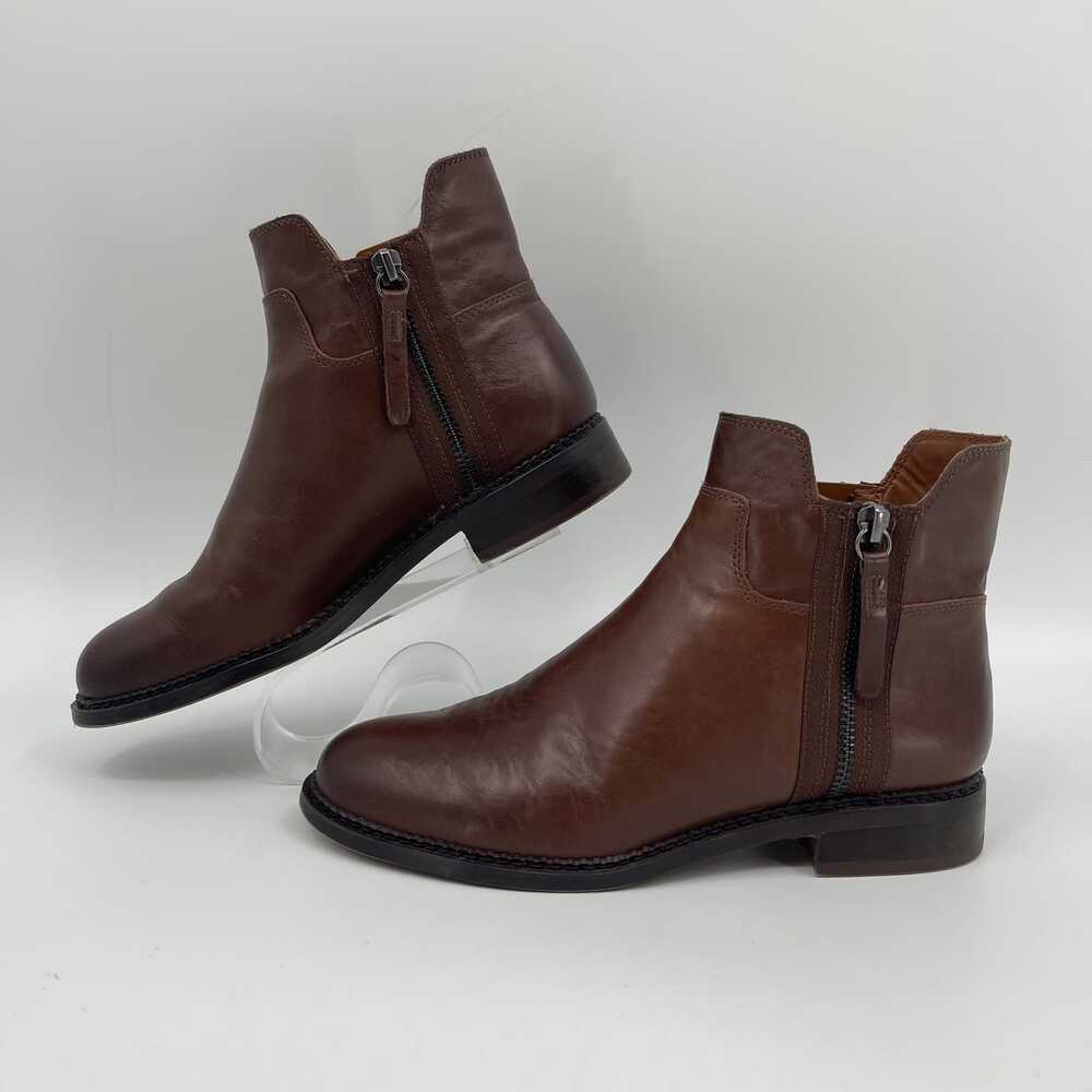 Franco Sarto Brown Ankle Boots Zip Round Toe | Womens 6.5